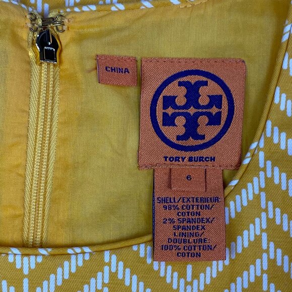 Tory Burch Meryl chevron knee length Dress Excellent condition Size 6 - Picture 2 of 8